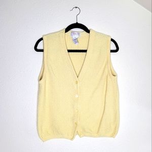Vintage Yellow Cotton Sweater Vest